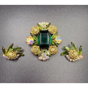 Vintage D&E Verified Juliana Brooch and Earring Set